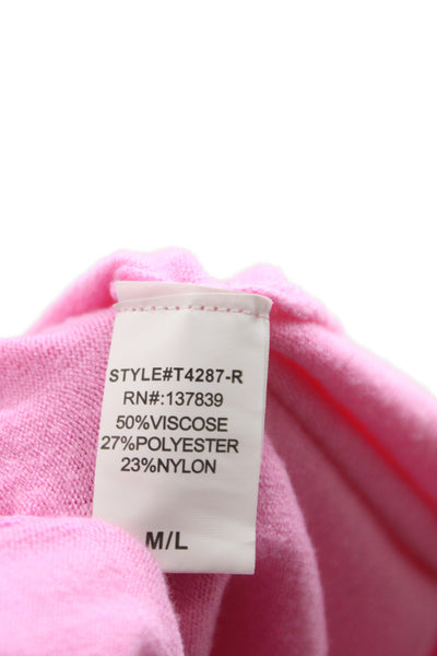 Gab kate Womens Pullover Pink Scoop Neck Long Sleeve Size S