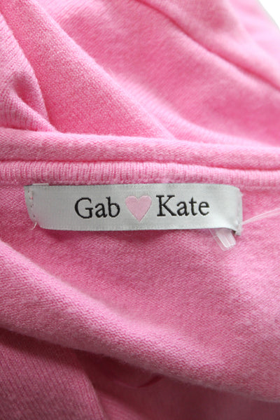 Gab kate Womens Pullover Pink Scoop Neck Long Sleeve Size S