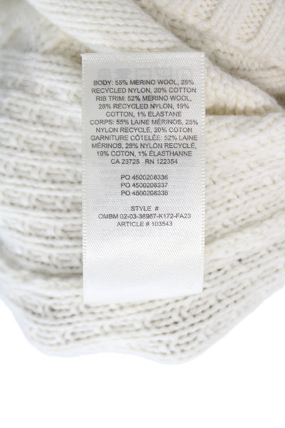 Sunday Best Women Pullover Sweater Ivory Merino High Neck Long Sleeve Size XS