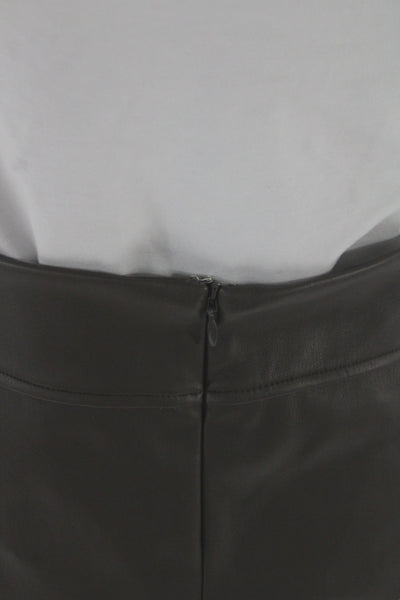 Robertson + Rodeo Women Brown Vegan Leather Mini Skirt Zip Fall Size S