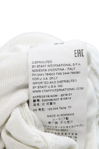 MM6 Maison Margiela Women Pullover Sweater White Round Neck Long Sleeve Size XS