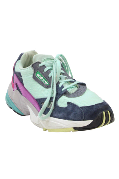 Adidas Falcon W Womens Leather Suede Colorblock Sneakers Blue Size 9