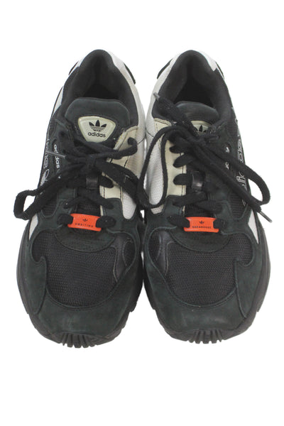 Adidas Falcon Mens Lace Up Colorblock Sneakers Black Size 9