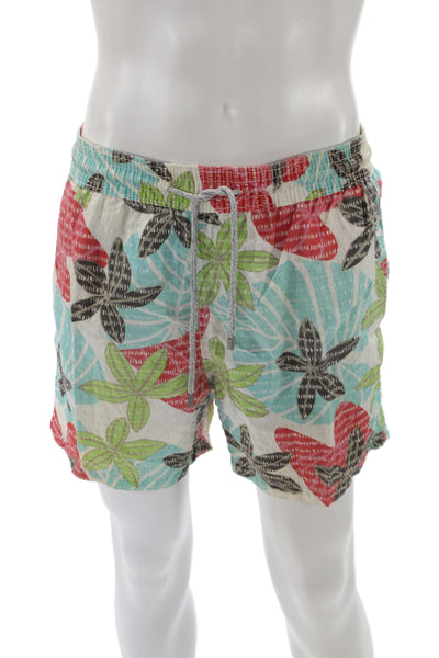 Vilebrequin Mens Swim Shorts Multicolor Floral Tropical Polyamide Size L