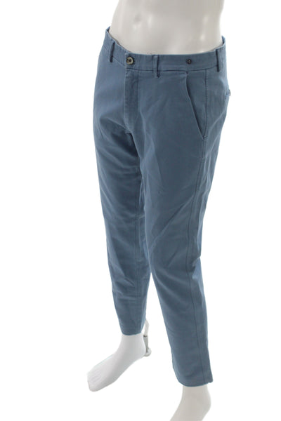 Masons Mens Straight Cotton Blue Chinos Button Fly Size 32