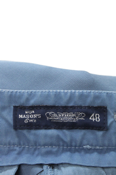 Masons Mens Straight Cotton Blue Chinos Button Fly Size 32