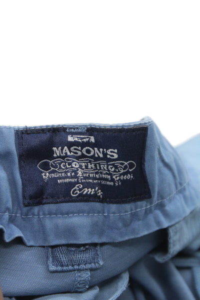 Masons Mens Straight Cotton Blue Chinos Button Fly Size 32