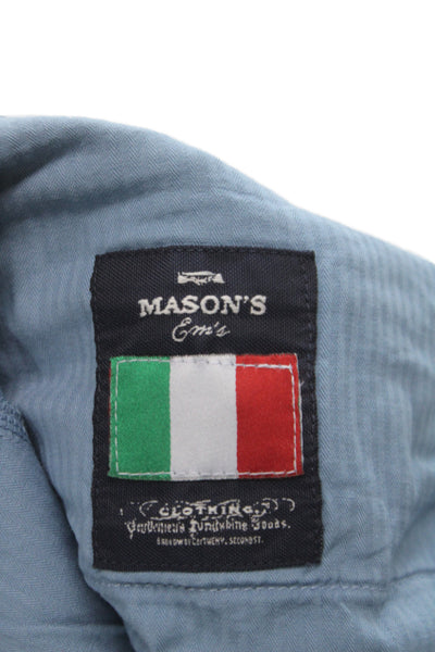 Masons Mens Straight Cotton Blue Chinos Button Fly Size 32