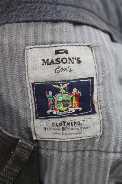 Masons Mens Brown Plaid Cotton Straight Trousers Button Closure Size 32