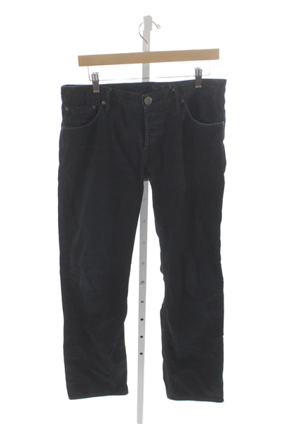 Burberry Brit Mens Straight Jeans Black Cotton Button Size 32
