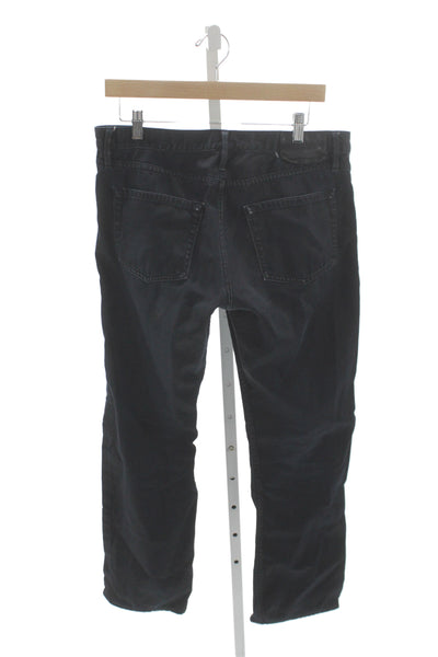 Burberry Brit Mens Straight Jeans Black Cotton Button Size 32