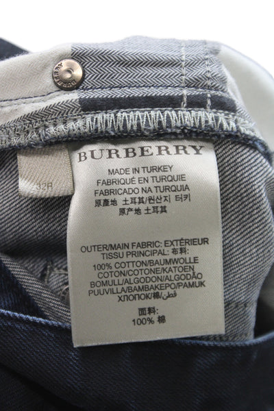 Burberry Brit Mens Straight Jeans Black Cotton Button Size 32