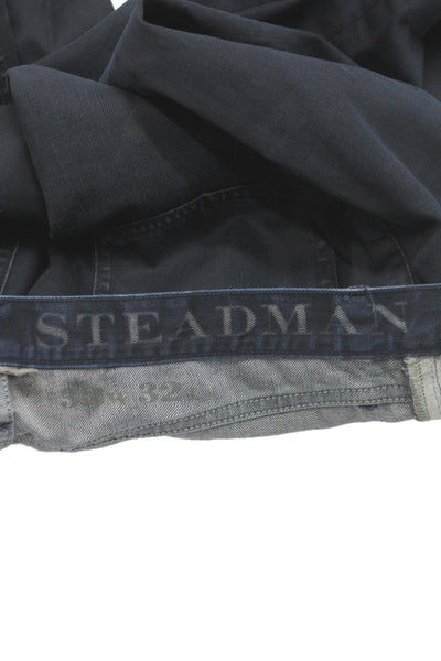 Burberry Brit Mens Straight Jeans Black Cotton Button Size 32