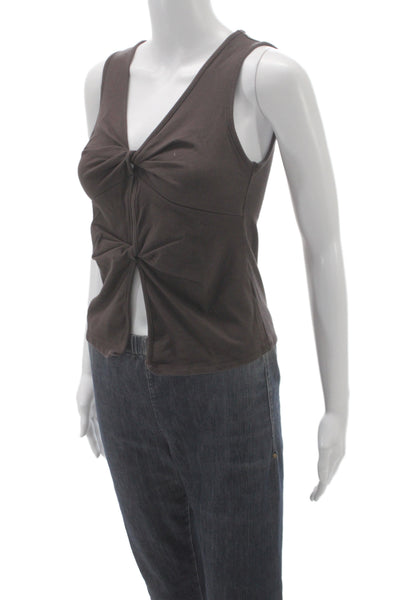Reformation Women Brown Round Neck Tank Top Size S