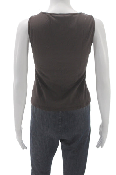 Reformation Women Brown Round Neck Tank Top Size S