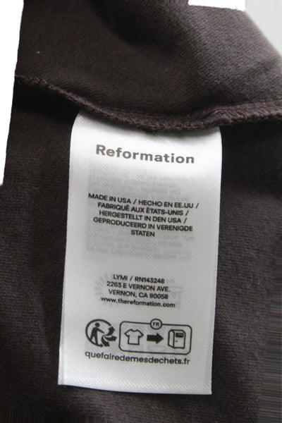 Reformation Women Brown Round Neck Tank Top Size S