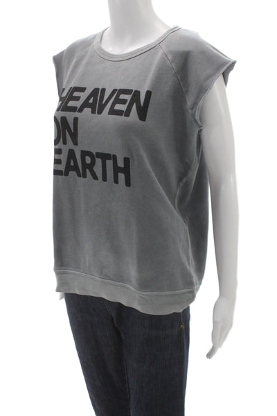 FREE CITY Women Gray Crewneck Pullover Sleeveless Fall Size S