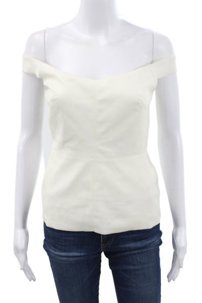 Bailey 44 Womens Basic Off Shoulder Blouse White Sleeveless Size XS
