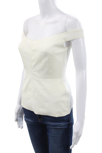 Bailey 44 Womens Basic Off Shoulder Blouse White Sleeveless Size XS