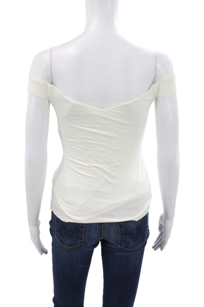 Bailey 44 Womens Basic Off Shoulder Blouse White Sleeveless Size XS