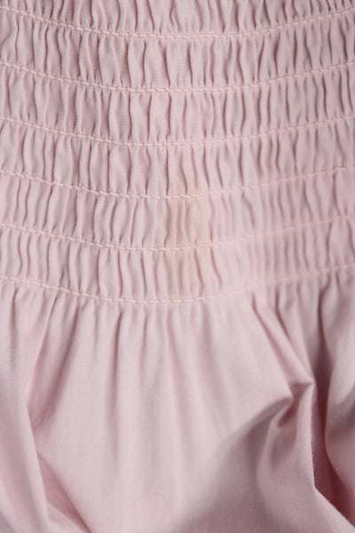 Sea New York Women Bohemian Maxi Dress Pink High Neck Short Sleeve Size M