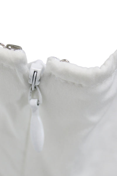 Proenza Schouler Women White Fit & Flare V-Neck Sleeveless Cotton Dress Size 8