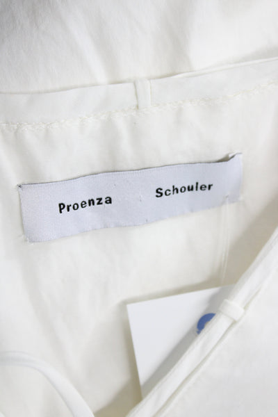Proenza Schouler Women White Fit & Flare V-Neck Sleeveless Cotton Dress Size 8