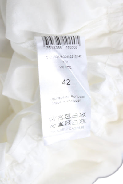 See by Chloe Womens Shirt Dress White Cotton Long Sleeve Short Size 42