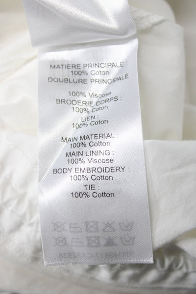 See by Chloe Womens Shirt Dress White Cotton Long Sleeve Short Size 42