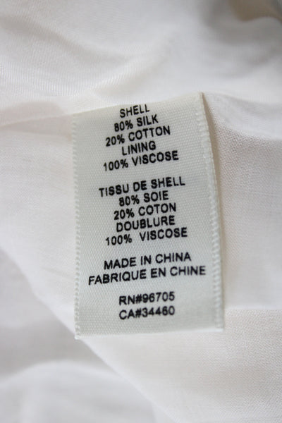 Rebecca Taylor Women Fit & Flare Dress Ivory Silk Sleeveless Size L