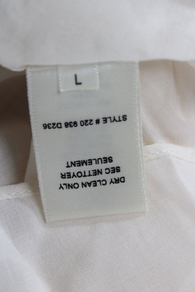 Rebecca Taylor Women Fit & Flare Dress Ivory Silk Sleeveless Size L
