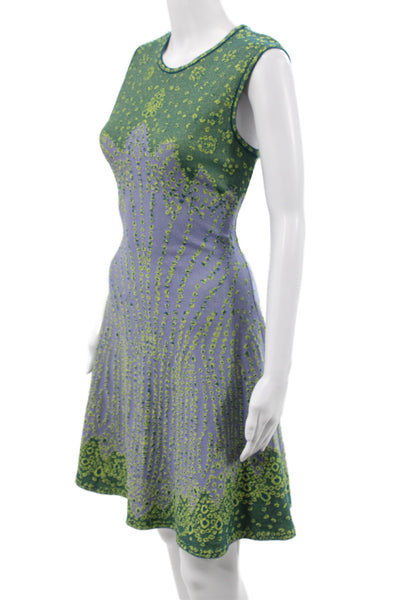 Missoni Womens A-Line Animal Print Sleeveless Short Dress Green Size 44