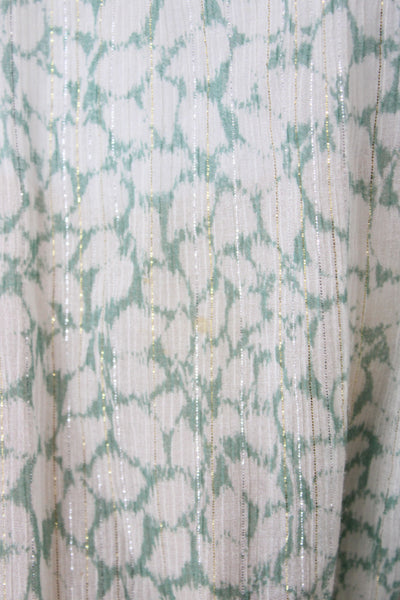 Rebecca Taylor Women Blouson Off Shoulder Geometric Dress Green Size XL