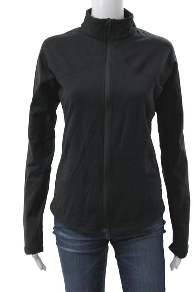 Lululemon Womens Black Track Jacket Athleisure Zip Long Sleeve Size 10