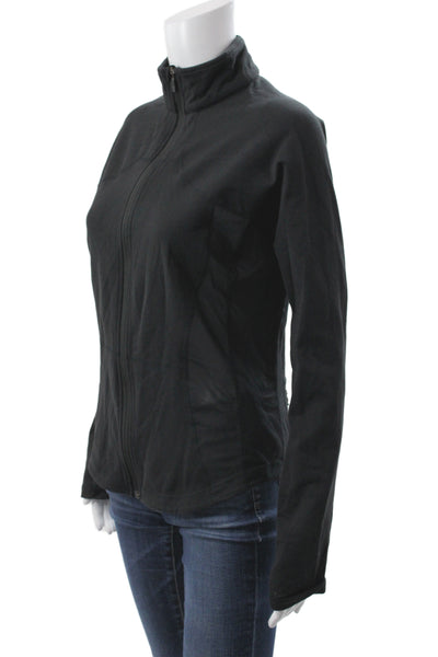 Lululemon Womens Black Track Jacket Athleisure Zip Long Sleeve Size 10