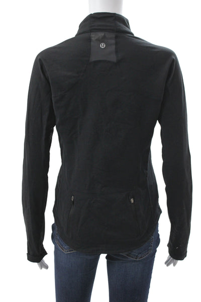 Lululemon Womens Black Track Jacket Athleisure Zip Long Sleeve Size 10