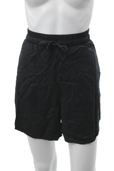 Lululemon Womens Black Sweat Shorts Drawstring Tencel Lyocell Athleisure Size 6