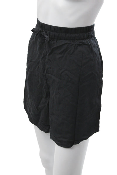Lululemon Womens Black Sweat Shorts Drawstring Tencel Lyocell Athleisure Size 6