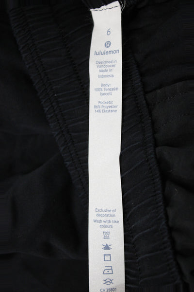 Lululemon Womens Black Sweat Shorts Drawstring Tencel Lyocell Athleisure Size 6