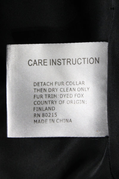 Designer Womens Black Lambswool Overcoat Button Plus Size 18