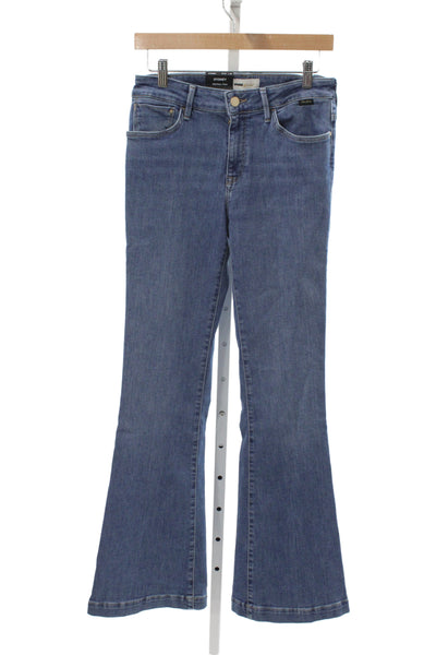 Mavi Women Flared Jeans Blue Cotton Mid Rise Size 27