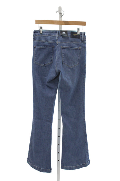 Mavi Women Flared Jeans Blue Cotton Mid Rise Size 27
