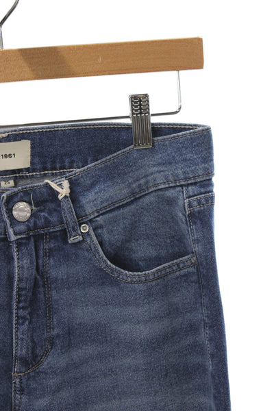 DL1961 Women Wide Leg Blue Jeans Mid Rise Cotton Size 25