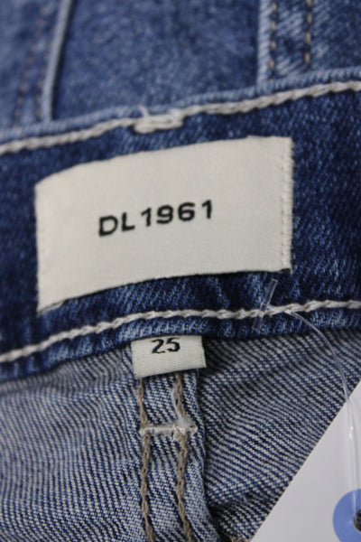 DL1961 Women Wide Leg Blue Jeans Mid Rise Cotton Size 25