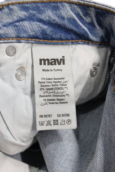 Mavi Womens Wide Leg High Rise Blue Jeans Cotton Size 24