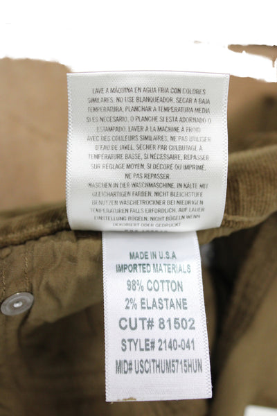 Citizens of Humanity Women Cropped Brown Pants Button Solid Cotton Size 27
