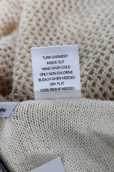 DH New York Women Sweat Shorts Beige Drawstring Jutecell Beach Size M