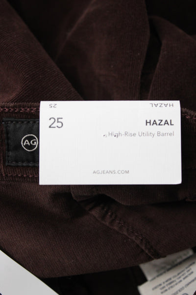 AG Womens Cargo Pants Brown Button 98% Cotton Inseam 29 Size 25