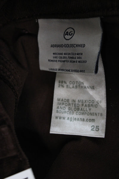 AG Womens Cargo Pants Brown Button 98% Cotton Inseam 29 Size 25