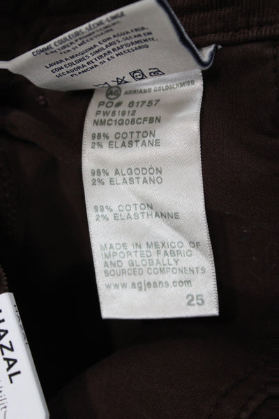 AG Womens Cargo Pants Brown Button 98% Cotton Inseam 29 Size 25